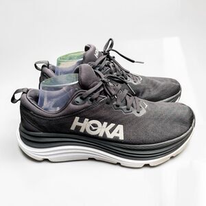 Hoka Gaviota 5 Wide Womens 11D Black White Stability Running Shoes 1134270 BWHT